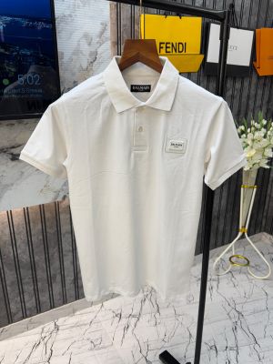 .Balmain.Imported.Front.Metal.Logo.Back.Embossed.Very.Premium.Polo.Neck.Tshirt.MR103