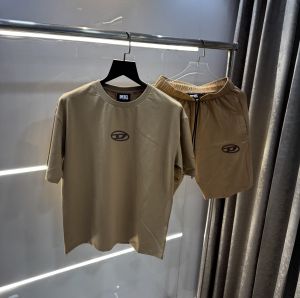 Diese l Beige Back Print Premium Oversized Cord Set
