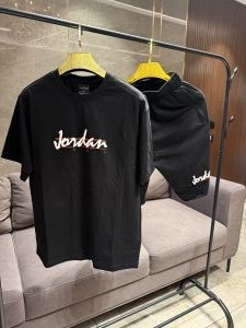 AIR JORDAN BLACK PREMIUM CORD SET (TSHIRT  SHORTS)