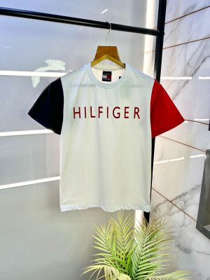 Tommy_Hilfiger White Premium Round Neck Printed T-shirt F2544-WH