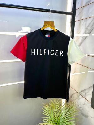 Tommy_Hilfiger Black Premium Round Neck Printed T-shirt F2544-BL