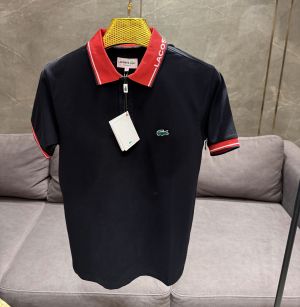 LACOST_E BLACK RED PREMIUM COLLAR POLO