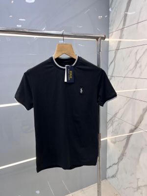 Ralph Laure n Black Premium Imported Round Neck T Shirt with Embroidered Logo 2458