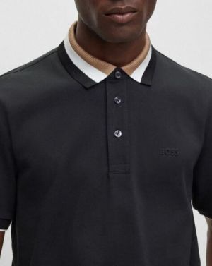 Boss Premium Imported Polo T shirt Collar Design Black 2338