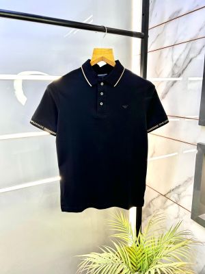 Emporio Arman_i Black Polo Premium Collar Neck T-shirt F2675-B2