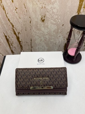 MICHAEL_KORS PREMIUM WALLET LOGO TRI FOLD WALLET (MK-8013-1 COFFEE)
