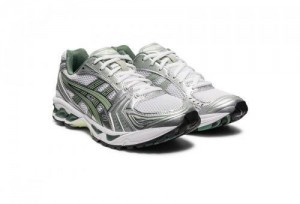 Asicss gel kayano 14 white pure silver slate grey sage