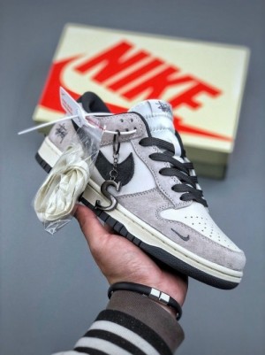 stussy x sb dunk low white grey