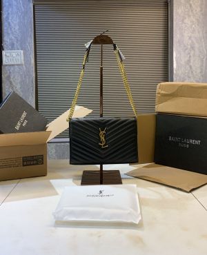 YSL SAINT LAURENT COLLEGE MEDIUM CHAIN BAG  khaki dubble box packing 5379