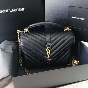 YSL SAINT LAURENT COLLEGE MEDIUM CHAIN BAG  khaki dubble box packing 5381