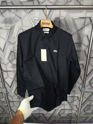 Lacoste_Black_Embroidery_Logo_Premium_Classic_Oxford_Shirt_With_Box_Packing_(1603)