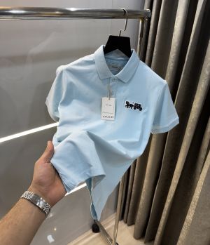 Coac h Sky Blue Logo Work Imported Polo T-Shirt