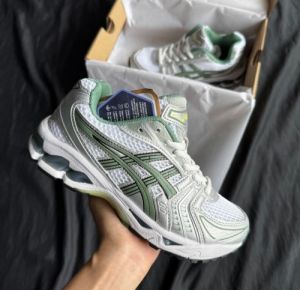 Asic s Gel Kayano 14 White Pure Silver Slate Grey Sage Running Shoes