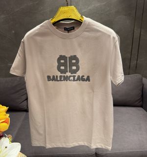 BALENCIAGA BEIGE BB FRONT EMBORSSED PREMIUM TSHIRT