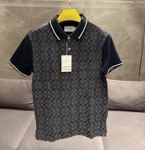 COAC_H BLACK GREY PRINTED  PREMIUM CLASSIC POLO