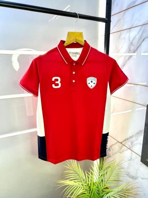 Us Polo Red Premium Collar Neck T-shirt F2683-RE