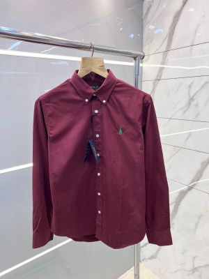 Ralph Laure n Maroon Premium Shirt Peach Twill Cotton Fabric With custom Branded Button Tagging and Poly Bag 2774