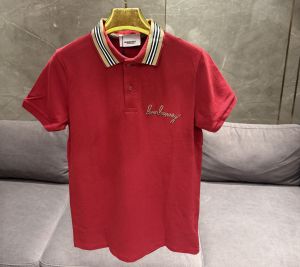 BURBERR_Y RED PREMIUM COLLAR IMPORTED POLO
