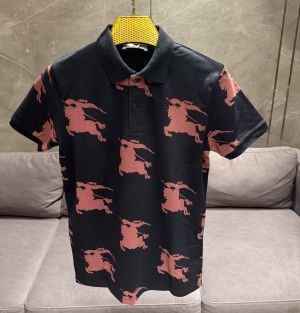 BURBERR_Y RED BLUE PREMIUM COLLAR IMPORTED POLO