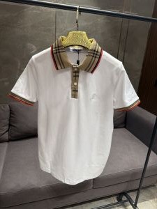 BURBERR_Y WHITE PREMIUM COLLAR IMPORTED POLO