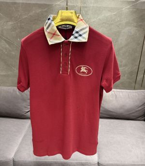 BURBERR_Y RED PREMIUM COLLAR IMPORTED POLO