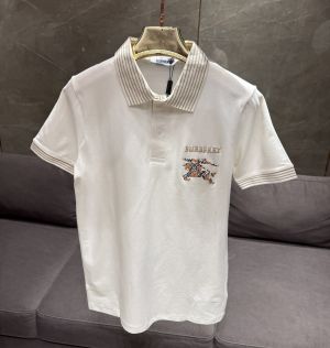 BURBERR_Y WHITE PREMIUM COLLAR IMPORTED POLO