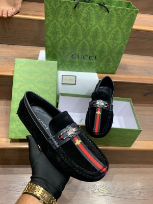 Guccii Bee Logo Suid Leather Premium Loafer