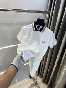 Hugo  Boss White Collar Look Premium Polo T-Shirt