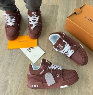 Louis Vuitton Trainer Brown Denim With All Accessories