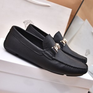 VERSACEE Logo Premium Leather Loafer