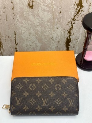 LOUIS_VUITTION DOUBLE ZIPPER LONG WALLET (BROWN FLOWER-17006)