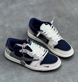 Dio r Air Jordan Retro 1 X Travis Scott Navy Blue