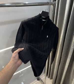 Ralph  Lauren Black White Logo Knitted Premium Pull Over