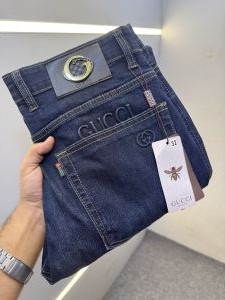 GUCC-I PREMIUM BLUE DENIM JEANS STRAIGHT FIT LENGHT 41 
