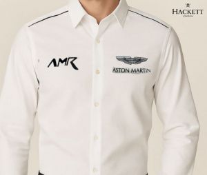 Hacket White Premium Shirt Oxford Cotton With custom Branded Button Tagging And Brand Poly Bag 2796