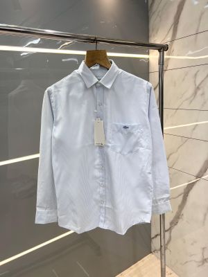 Lacost e Sky Blue Premium Shirt Oxford Cotton With custom Branded Button Tagging And Brand Poly Bag 2804