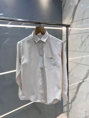 Lacost e Brown Premium Shirt Oxford Cotton With custom Branded Button Tagging And Brand Poly Bag 2809