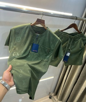 Louis_Vuitton_Olive_Green_Self_Monogram_Print_Imported_Cord_Set_(755)