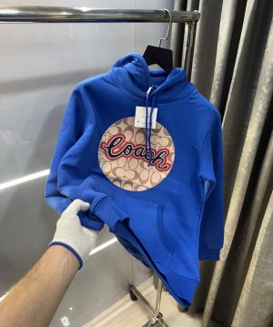 Coac h Blue Monogram Printed Imported Hoodie
