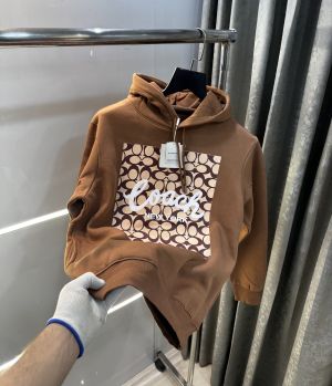 Coac h Brown Monogram Printed Imported Hoodie