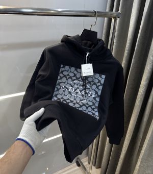 Coac h Black Monogram Printed Imported Hoodie