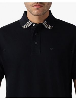 Emporio Arman i Black Premium Polo T shirt With 240 gsm interlock cotton lycra fabric With Embroidery Logo and Collar Design 2646