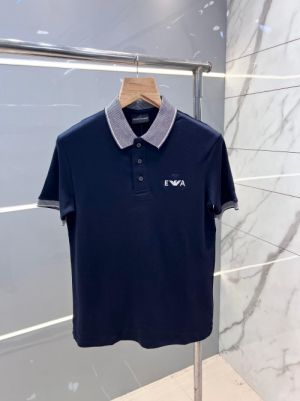 Emporio Arman i Navy Blue Premium Polo T shirt With 240 gsm interlock cotton lycra fabric With Embroidery Logo and Collar Design 2640