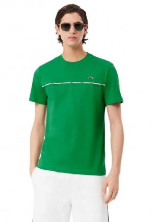 Lacost e Green Premium Imported 200 GSM Interlock Lycra Fabric Round Neck Printed Logo Tshirt 2664