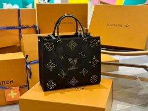 Louis_Vuitton_LV M46733 On The Go Premium Monogram Empreinte Leather Tote Bag With OG Magnetic Box & Dust Bag (Black - 649)