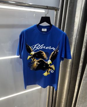 Bluorang Blue Eagle Embossed Print Imported Oversized T-Shirt