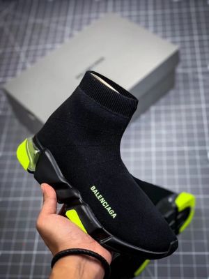 Balenciaga Speed Trainer Black Neon Running Shoes