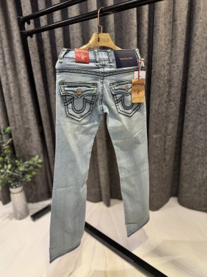 TRUE RELIGION SKY WASH DENIM WITH greem RICE STIC
