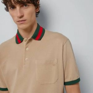 Gucc i Offwhite Premium Polo T shirt With 240 gsm interlock cotton lycra fabric with Front Strip Logo 2627