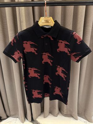 Burberr_y Multi Logo Polo T-shirt Black